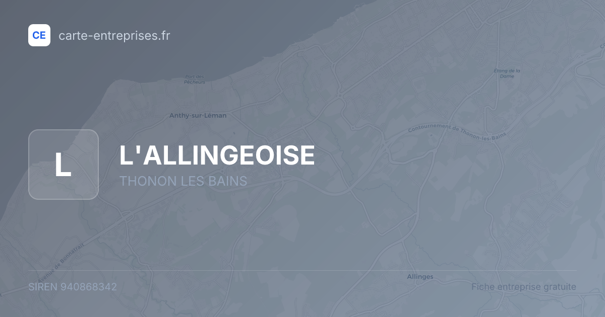 L'ALLINGEOISE — 940868342 — fiche entreprise