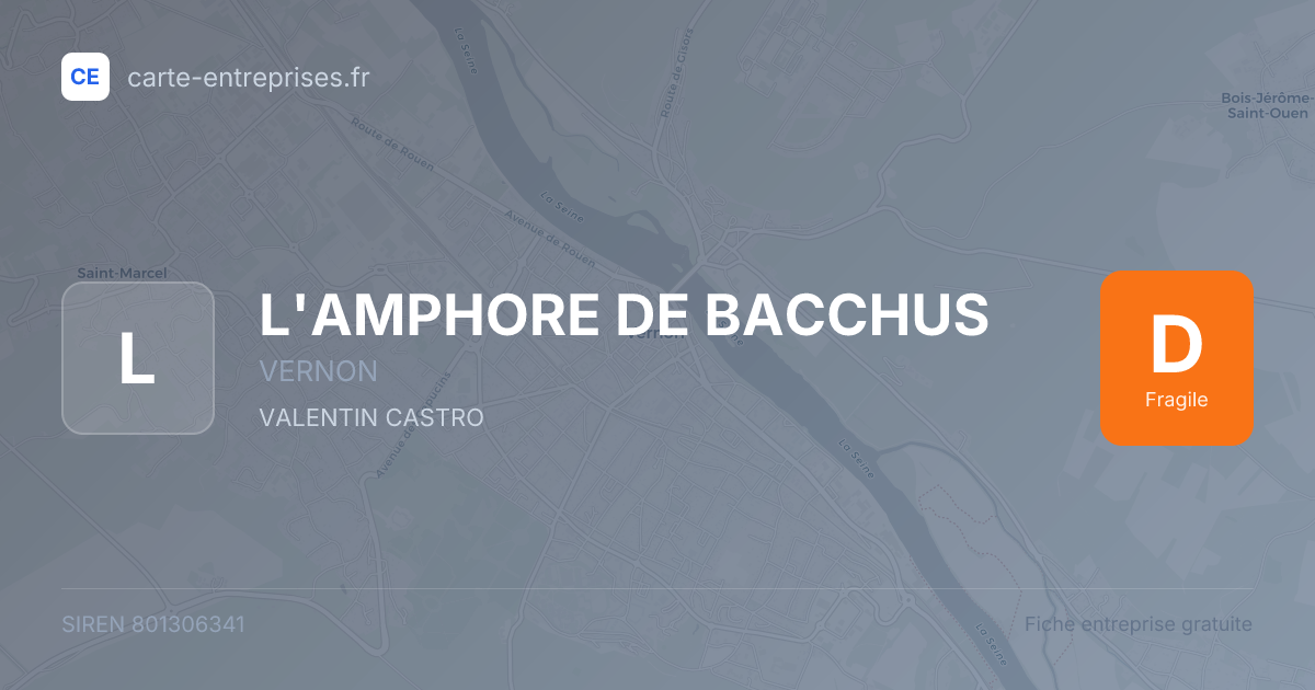 L'AMPHORE DE BACCHUS — 801306341 — fiche entreprise