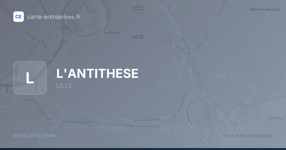 L'ANTITHESE — 923477806 — fiche entreprise