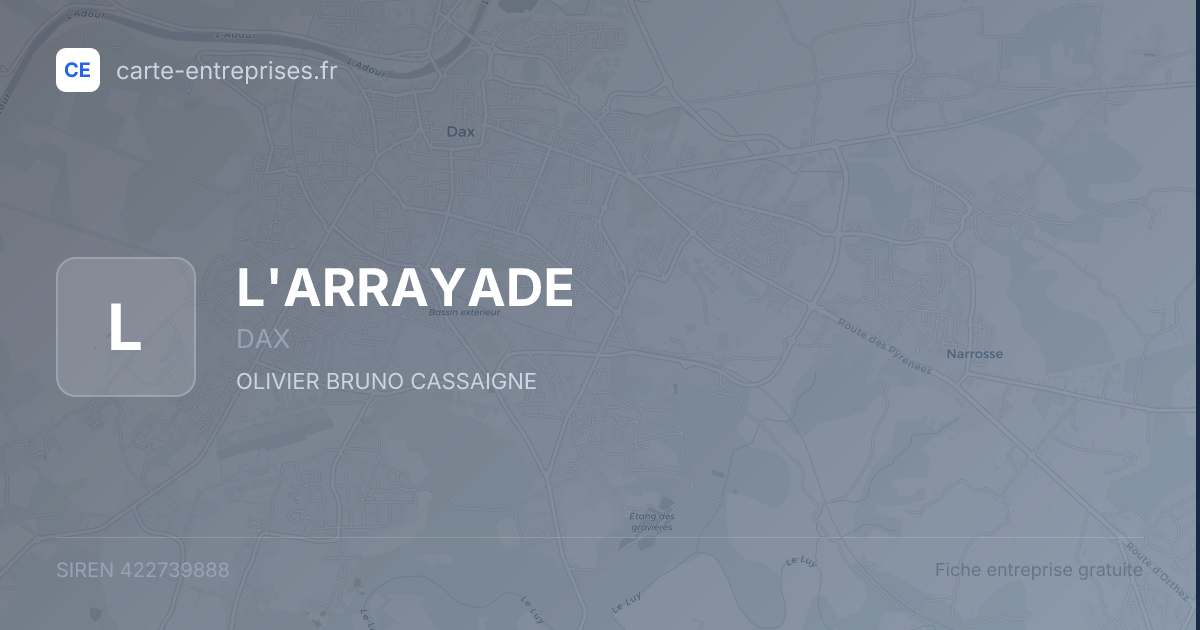 L'ARRAYADE — 422739888 — fiche entreprise