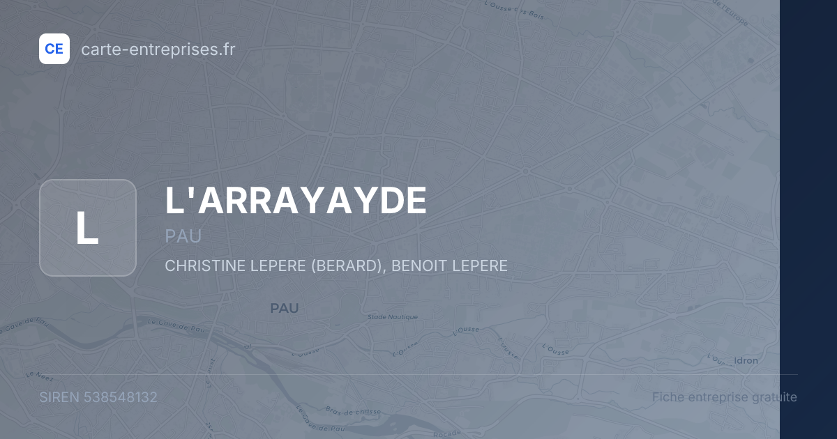 L'ARRAYAYDE — 538548132 — fiche entreprise