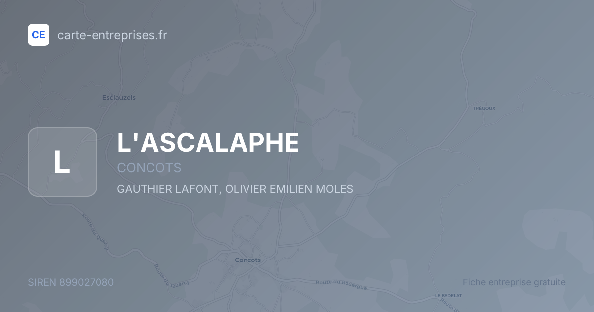 L'ASCALAPHE — 899027080 — fiche entreprise
