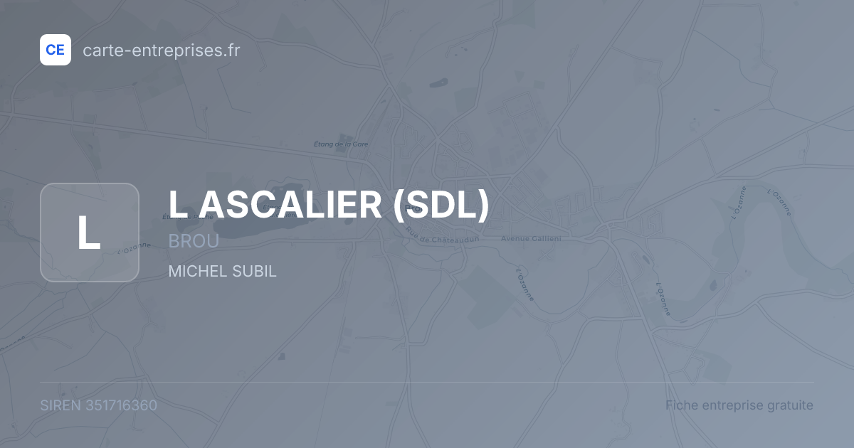 L ASCALIER (SDL) — 351716360 — fiche entreprise