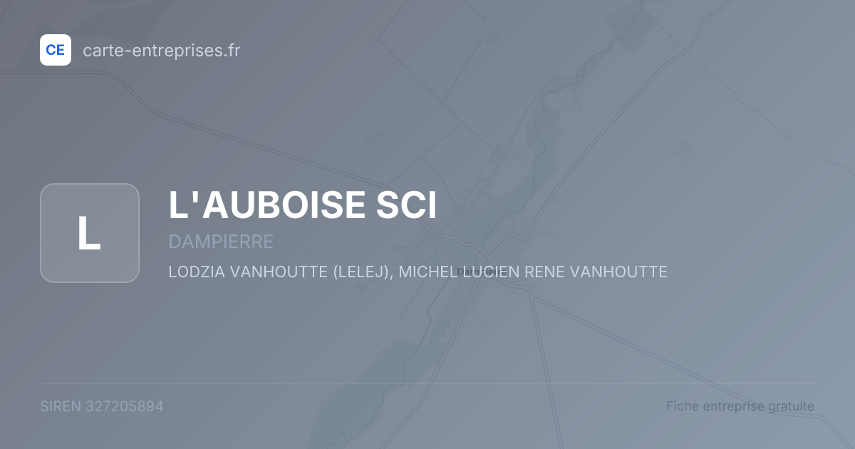 L'AUBOISE SCI — 327205894 — fiche entreprise
