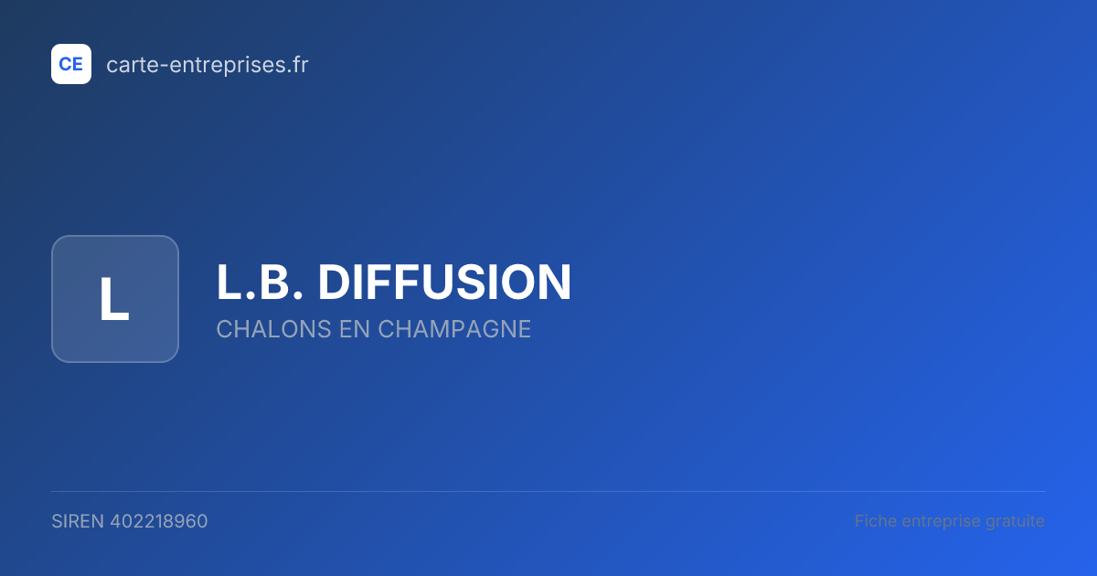 L.B. DIFFUSION — 402218960 — fiche entreprise