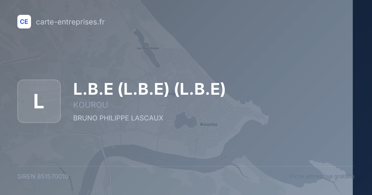 L.B.E (L.B.E) (L.B.E) — 851570010 — fiche entreprise