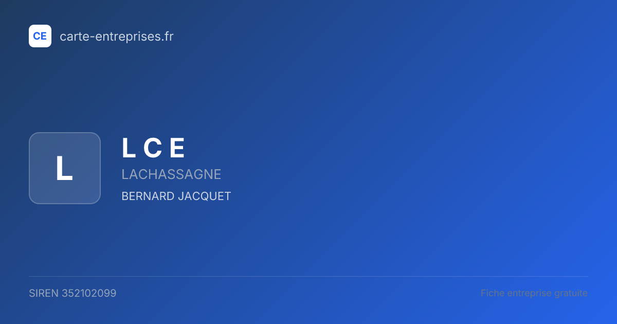 L C E — 352102099 — fiche entreprise