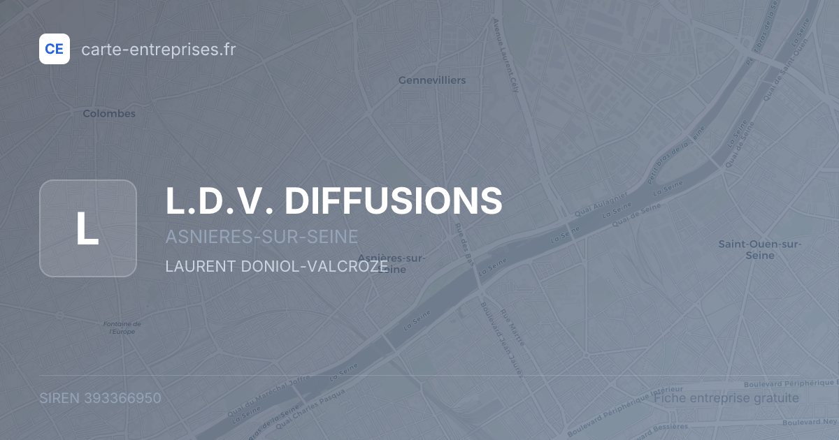 L.D.V. DIFFUSIONS — 393366950 — fiche entreprise