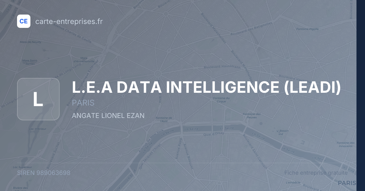 L.E.A DATA INTELLIGENCE (LEADI) — 989063698 — fiche entreprise