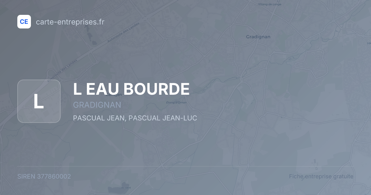 L EAU BOURDE — 377860002 — fiche entreprise
