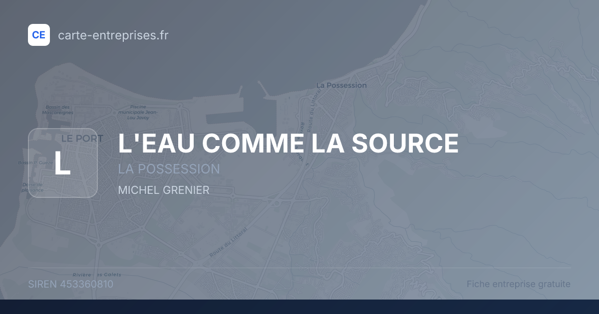 L'EAU COMME LA SOURCE — 453360810 — fiche entreprise