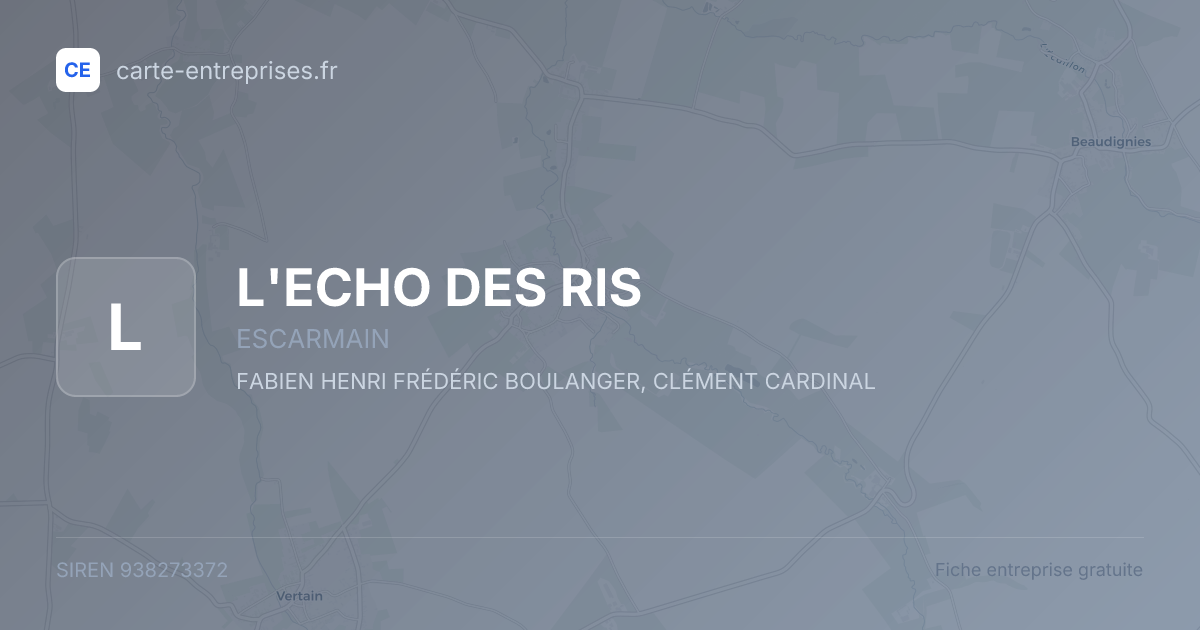L'ECHO DES RIS — 938273372 — fiche entreprise