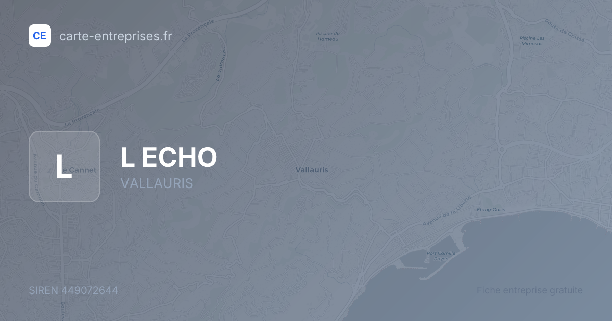 L ECHO — 449072644 — fiche entreprise