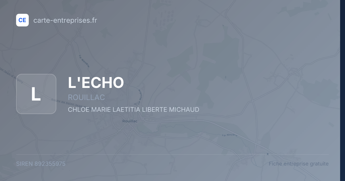 L'ECHO — 892355975 — fiche entreprise
