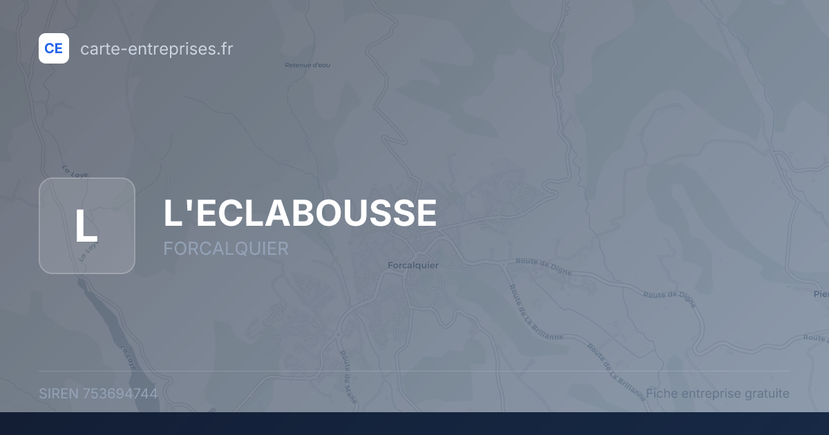 L'ECLABOUSSE — 753694744 — fiche entreprise