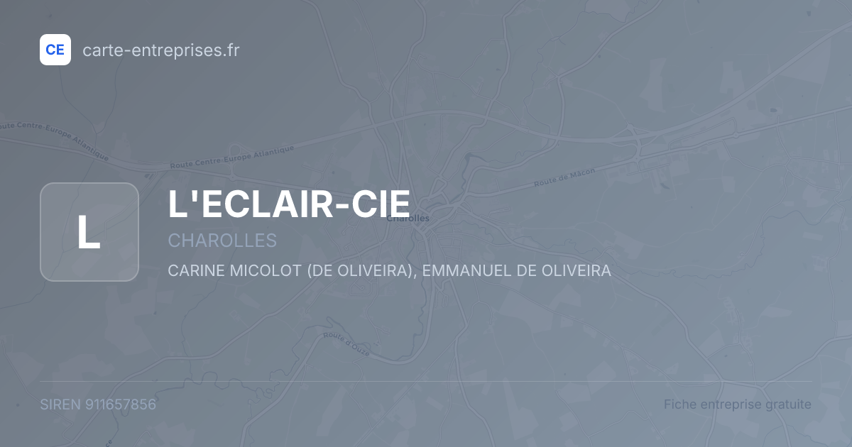 L'ECLAIR-CIE — 911657856 — fiche entreprise