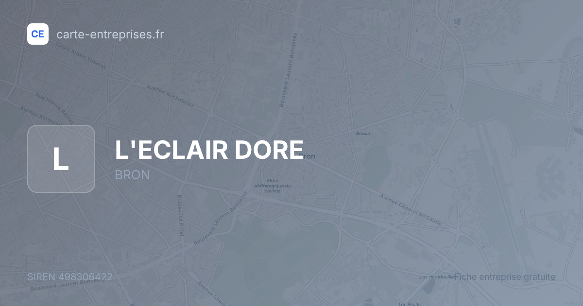 L'ECLAIR DORE — 498306422 — fiche entreprise