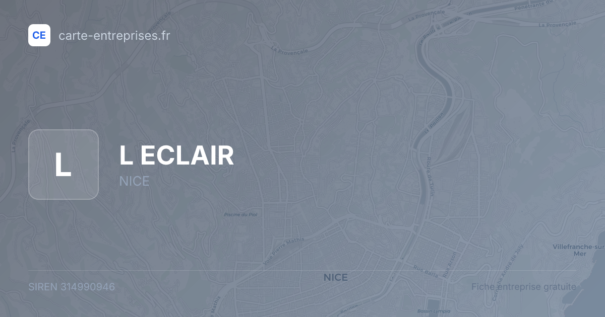 L ECLAIR — 314990946 — fiche entreprise