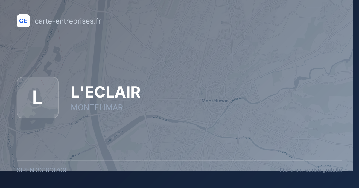 L'ECLAIR — 331813709 — fiche entreprise