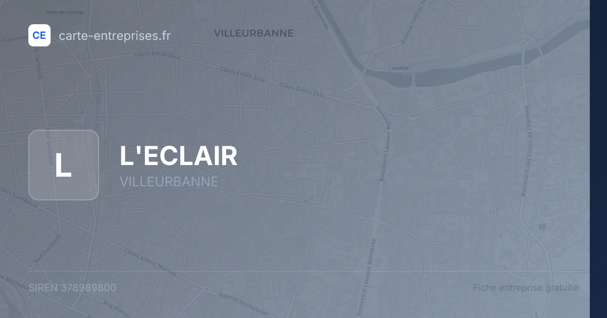 L'ECLAIR — 378989800 — fiche entreprise