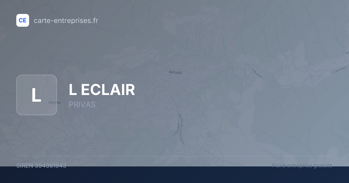 L ECLAIR — 394361943 — fiche entreprise