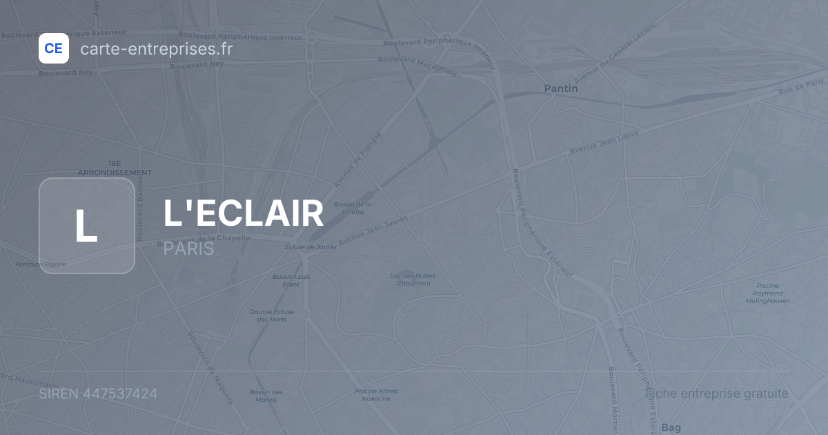 L'ECLAIR — 447537424 — fiche entreprise