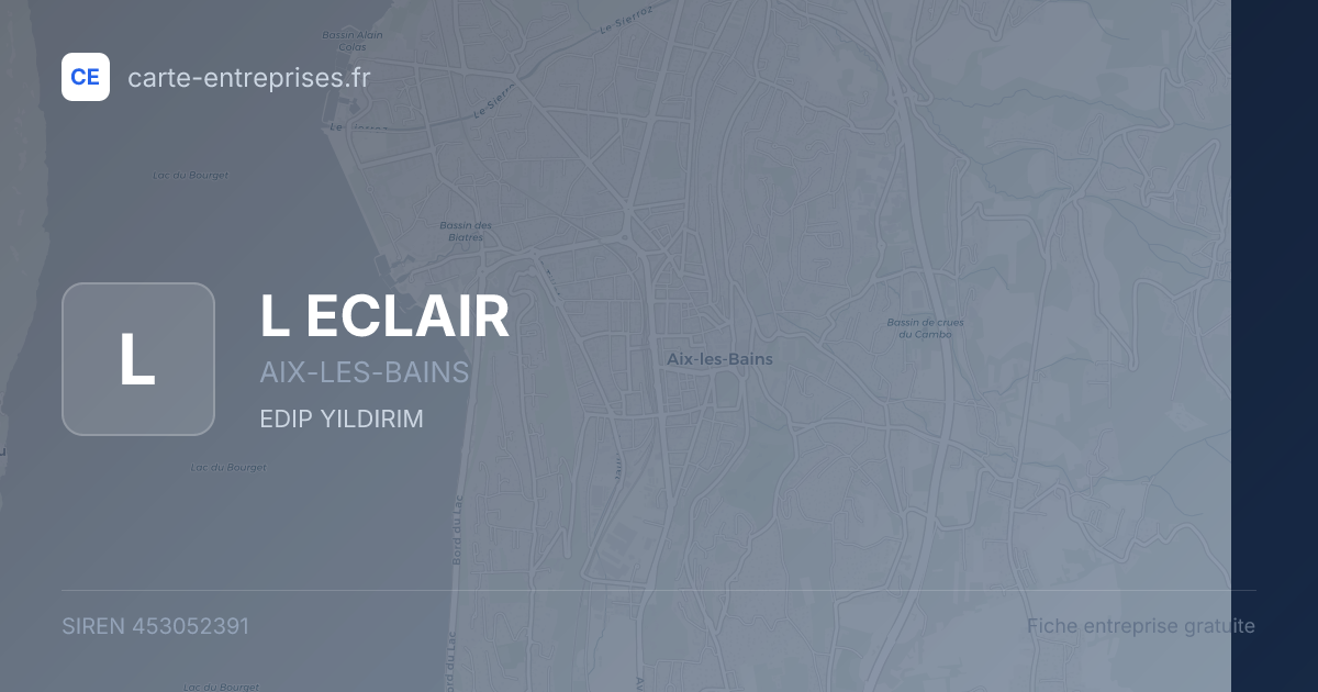 L ECLAIR — 453052391 — fiche entreprise