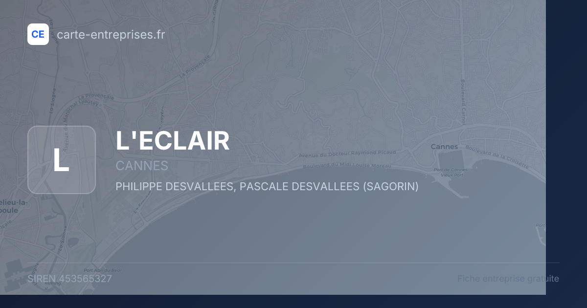 L'ECLAIR — 453565327 — fiche entreprise