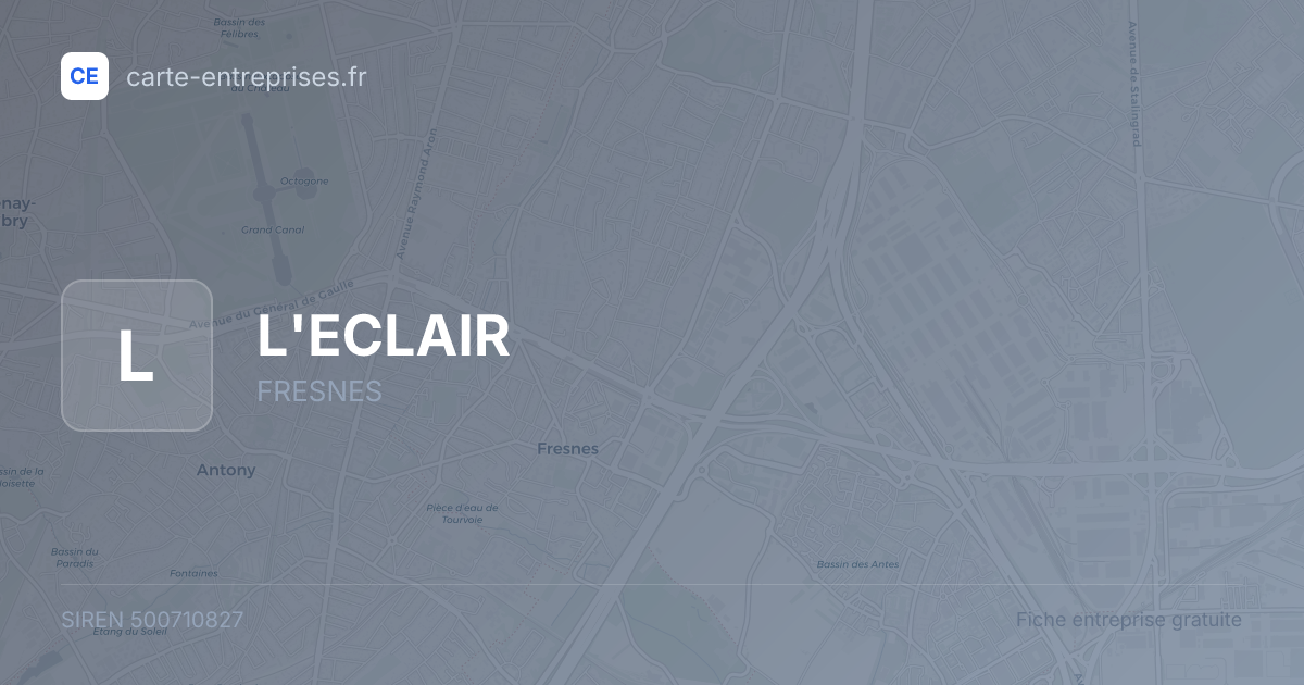 L'ECLAIR — 500710827 — fiche entreprise