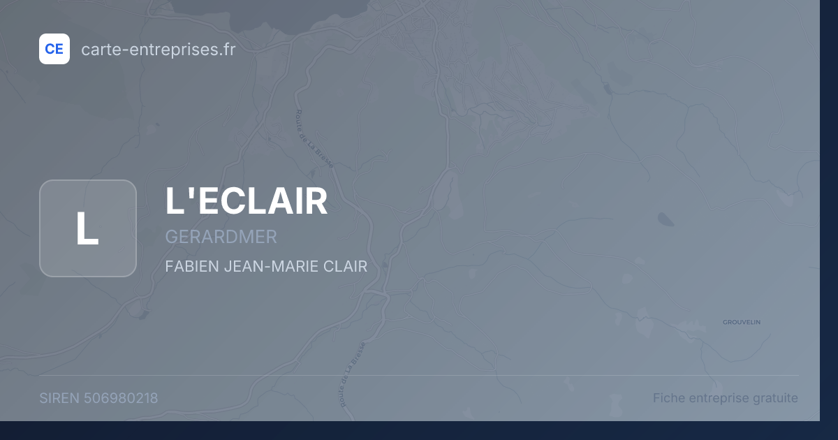 L'ECLAIR — 506980218 — fiche entreprise