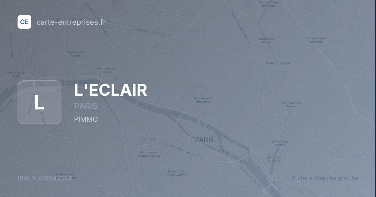 L'ECLAIR — 789596624 — fiche entreprise