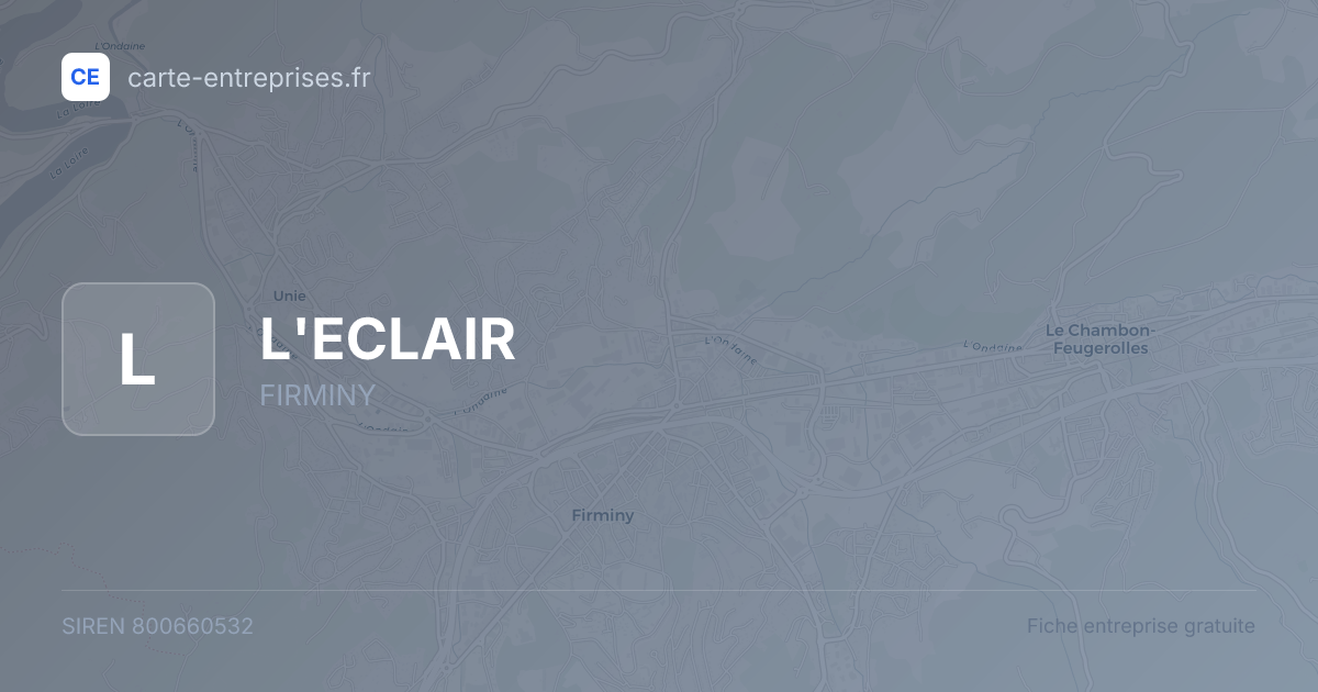 L'ECLAIR — 800660532 — fiche entreprise
