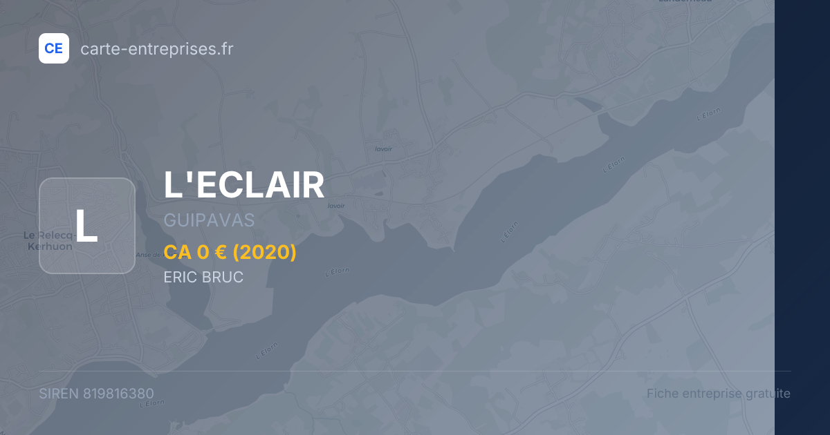L'ECLAIR — 819816380 — fiche entreprise