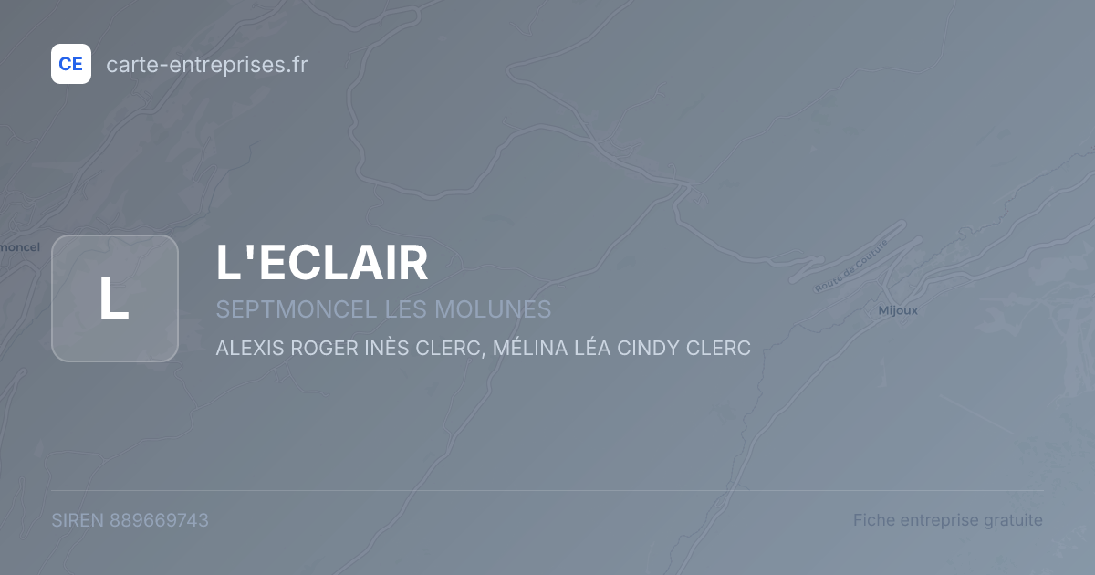 L'ECLAIR — 889669743 — fiche entreprise