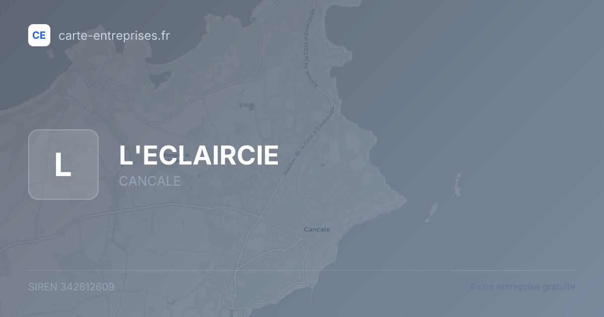 L'ECLAIRCIE — 342812609 — fiche entreprise