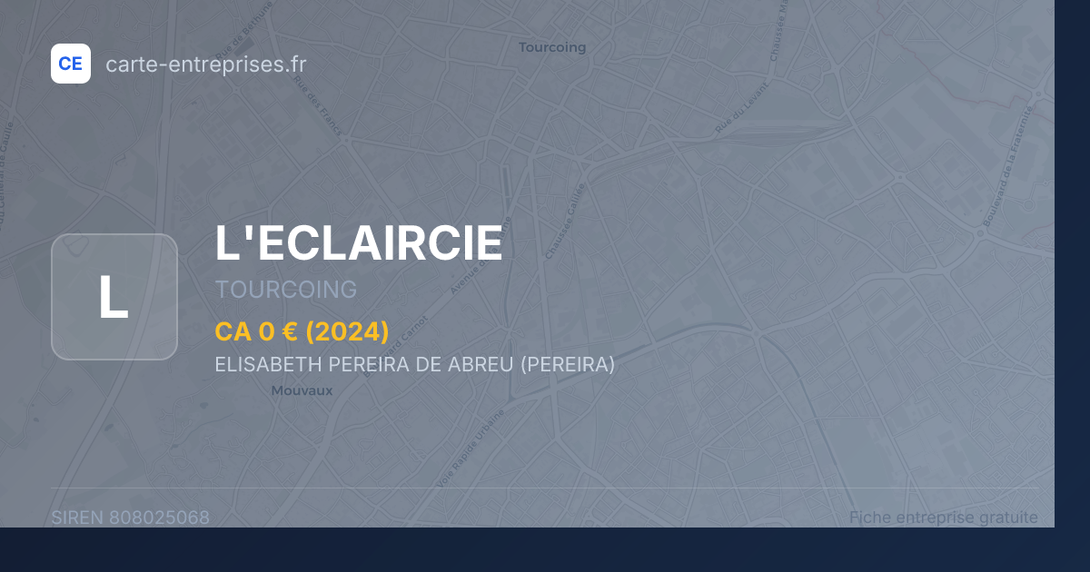 L'ECLAIRCIE — 808025068 — fiche entreprise