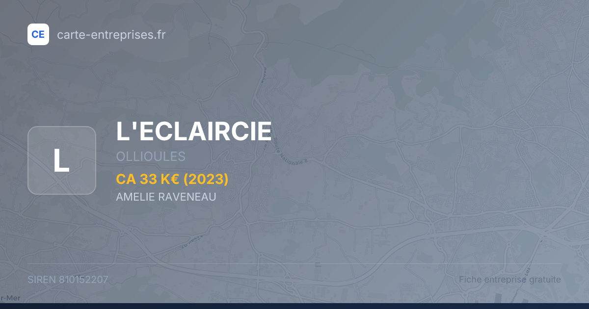 L'ECLAIRCIE — 810152207 — fiche entreprise