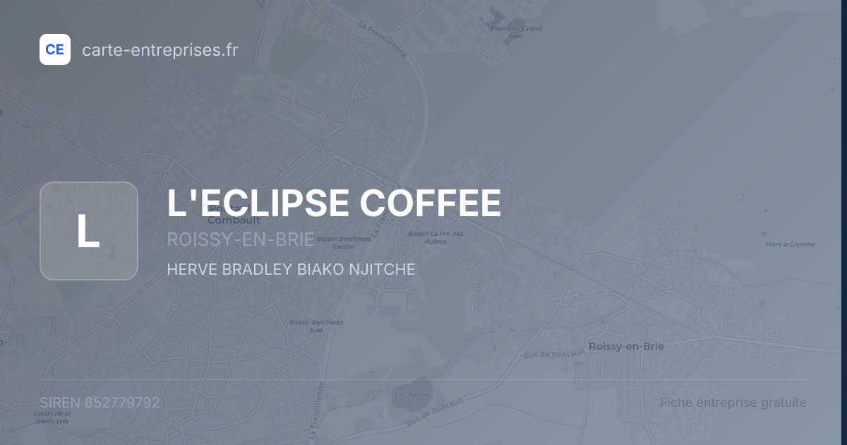 L'ECLIPSE COFFEE — 852779792 — fiche entreprise