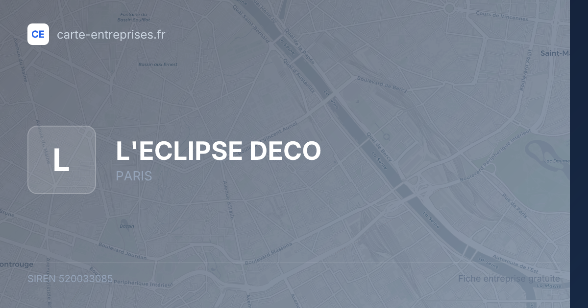 L'ECLIPSE DECO — 520033085 — fiche entreprise
