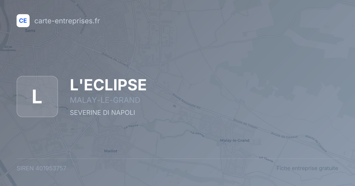 L'ECLIPSE — 401953757 — fiche entreprise