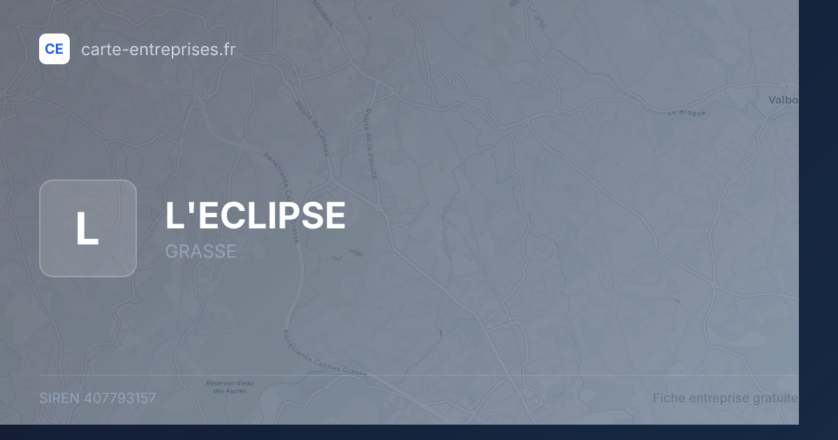 L'ECLIPSE — 407793157 — fiche entreprise