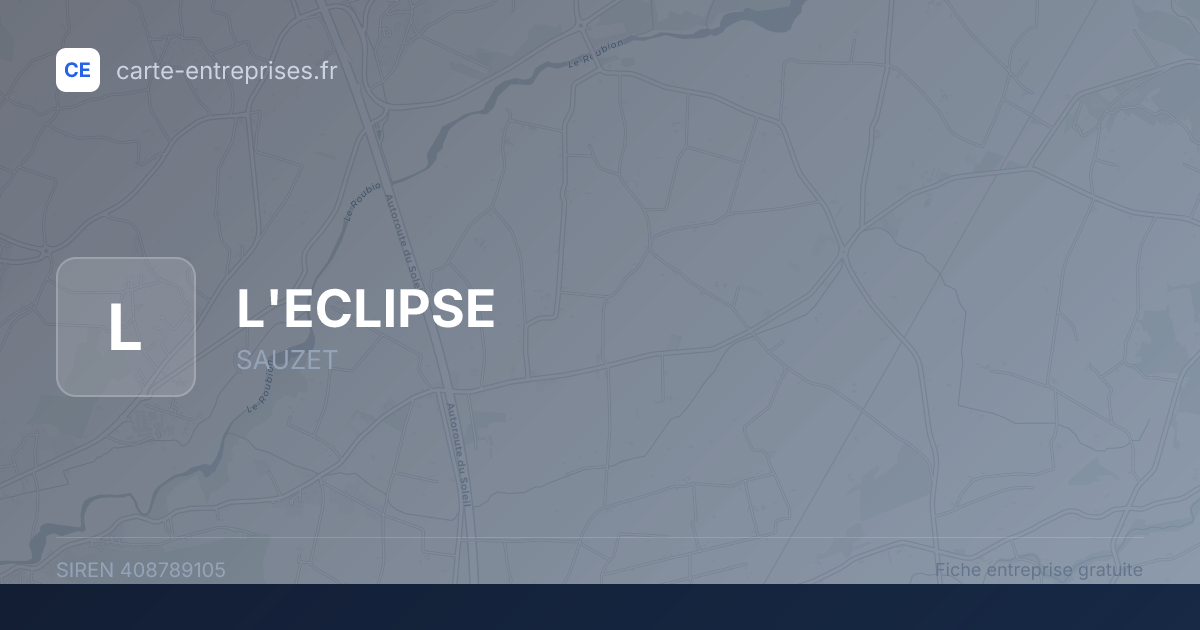 L'ECLIPSE — 408789105 — fiche entreprise