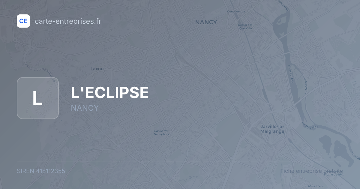 L'ECLIPSE — 418112355 — fiche entreprise