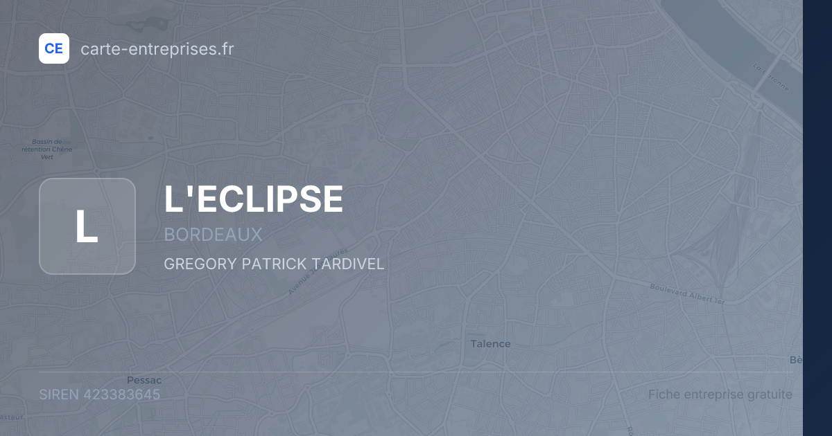 L'ECLIPSE — 423383645 — fiche entreprise