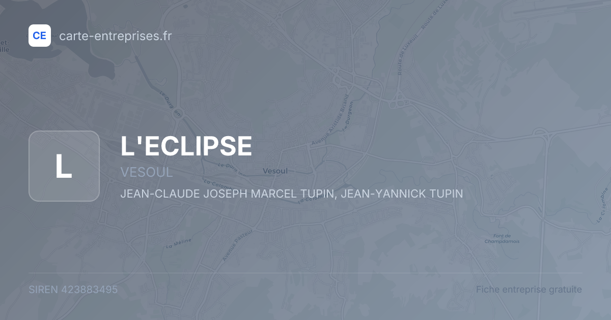L'ECLIPSE — 423883495 — fiche entreprise
