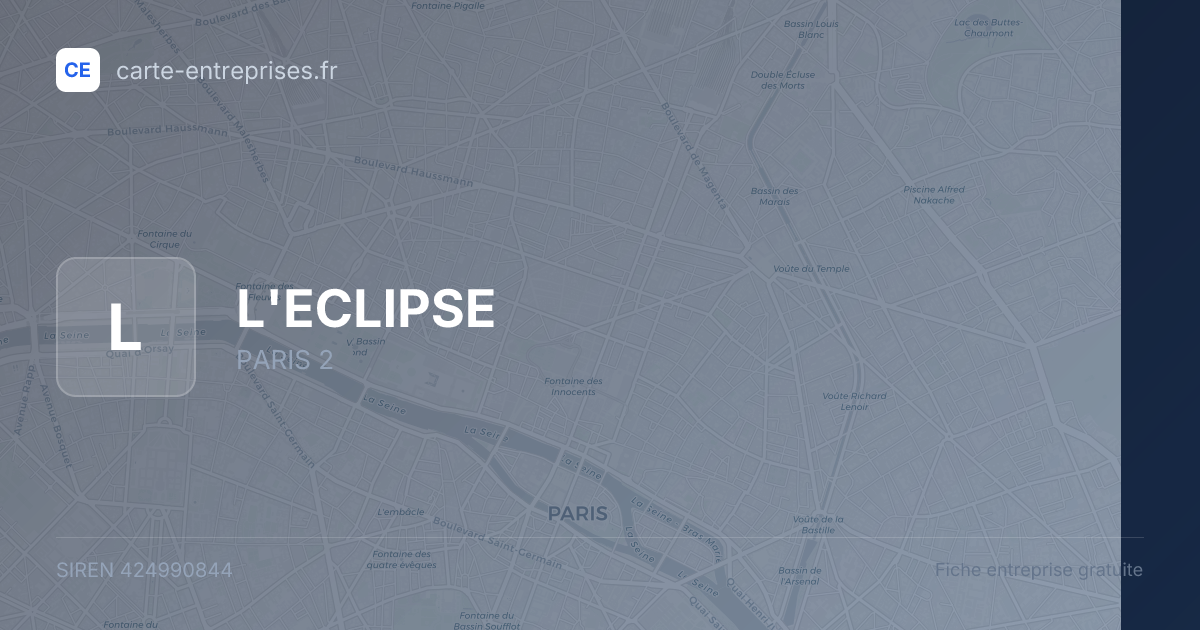 L'ECLIPSE — 424990844 — fiche entreprise