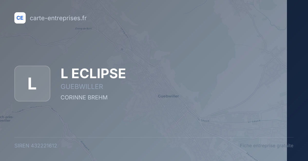 L ECLIPSE — 432221612 — fiche entreprise
