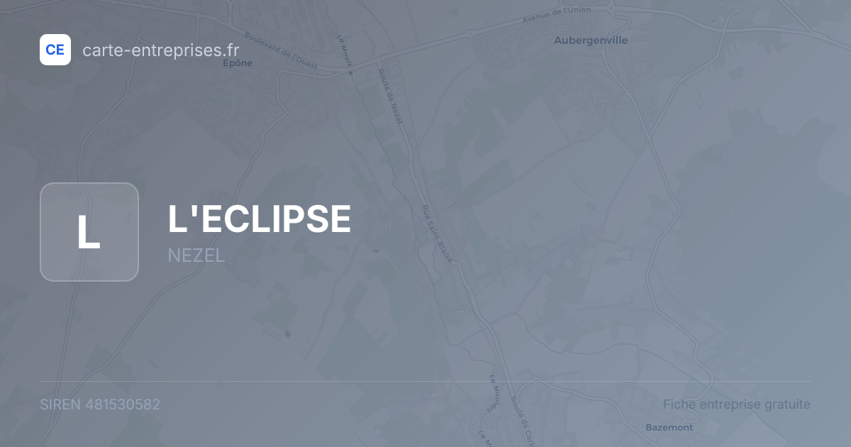 L'ECLIPSE — 481530582 — fiche entreprise