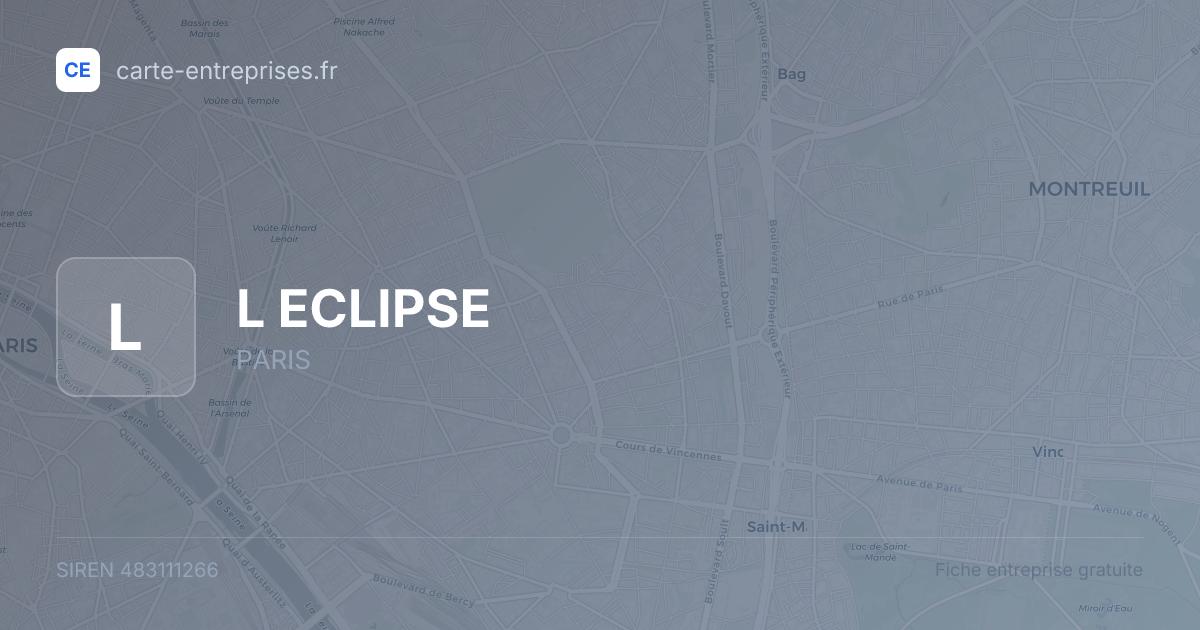 L ECLIPSE — 483111266 — fiche entreprise