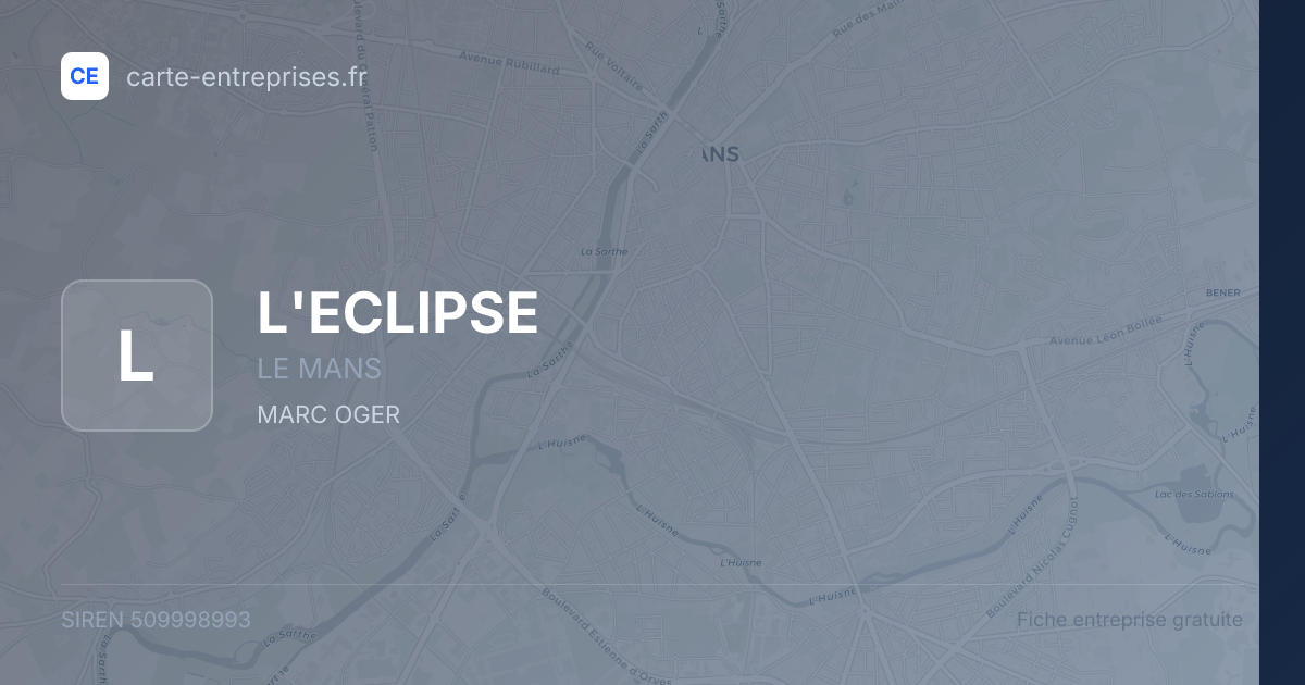 L'ECLIPSE — 509998993 — fiche entreprise